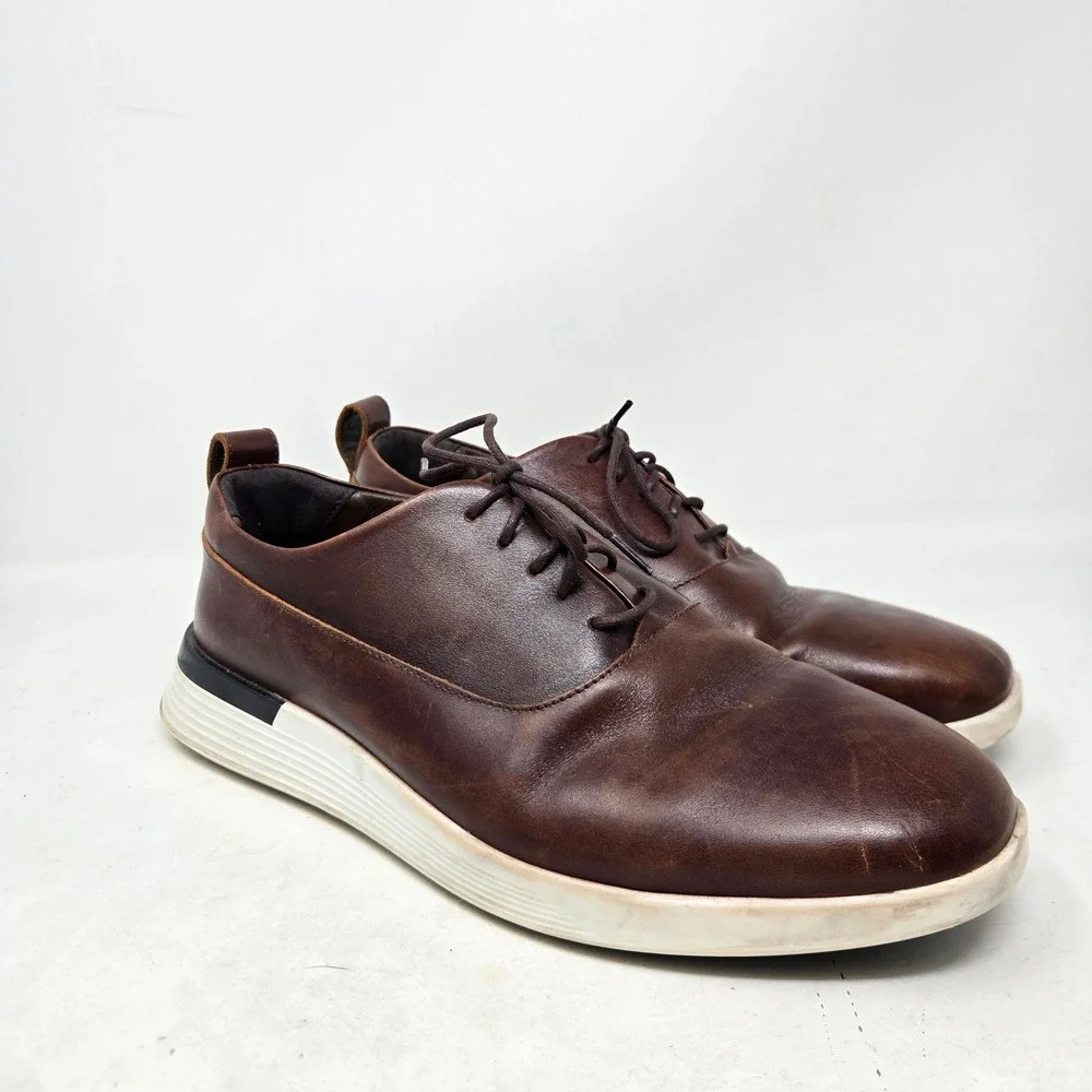 Wolf & Shepherd Crossover Oxford Brown Leather Hybrid Dress Sneakers Mens 7.5 M